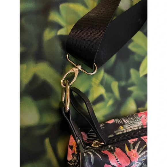 MADDEN Girl Floral Tropical Hibiscus Nylon Weekender Bag, EUC - Picture 6 of 12